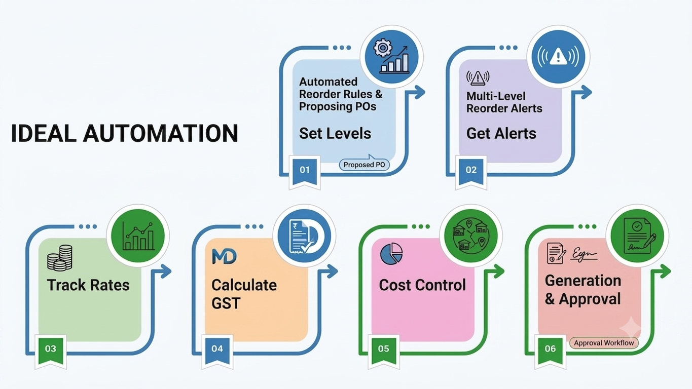 myDigiBill Automatic Reorder Rules & PO Dashboard